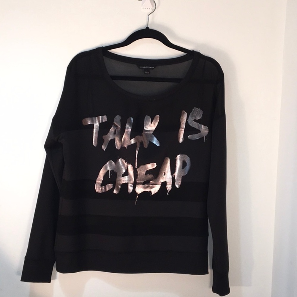 Sweat shirt with semi sheer panels